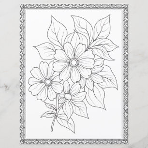 Página de Coloração Floral Fácil