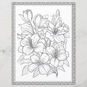 Página de Coloração Floral Fácil