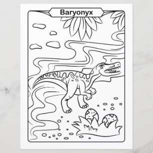 Página de colorir dinossauros - Baryonyx