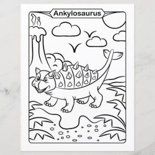 Página de Corante do Dinossauro - Ankylosaurus