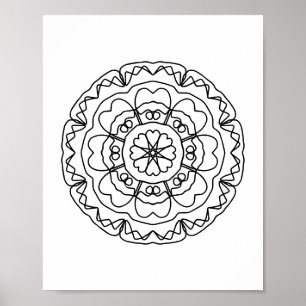 Página de cores para adultos Mandala Poster DIY W
