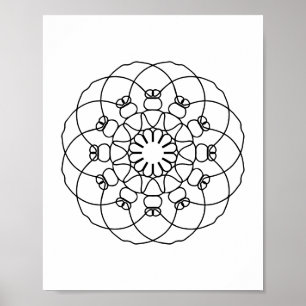 Página de cores para adultos: Mandala Poster Wall