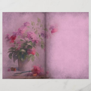 Página de Diário Floral Rosa Dusky