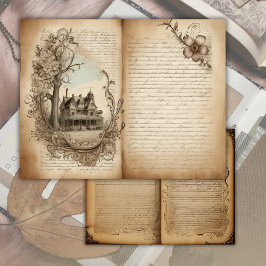 Página de Livro Antigo Vintage Papel para Junk Jou