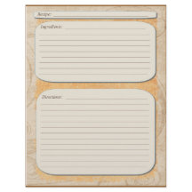 Página de receita de perda de laranja marrom elega