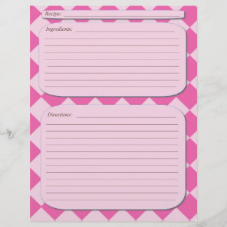 Página de receita de verificação rosa