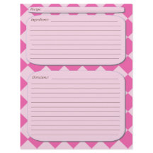 Página de receita de verificação rosa