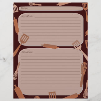 Página de receita dos utensílios de cozinhar casta