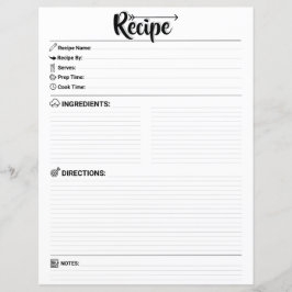 Página de Receita em Branco Minimalista Elegante /