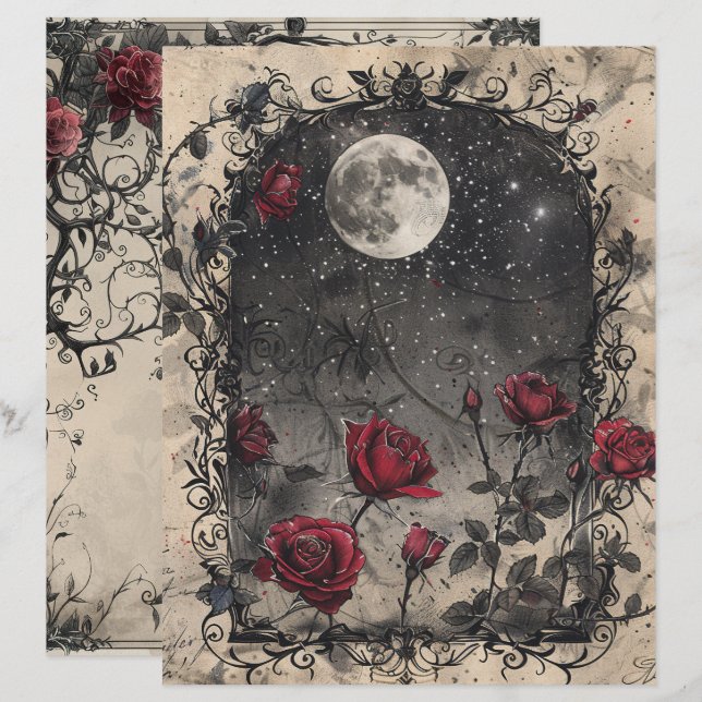 Página Diário de Lixo Gótico do Vintage (Frente/Verso)