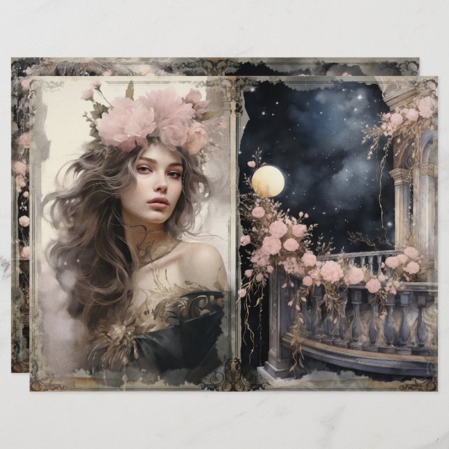 Página Diário de Lixo Preto-Rosa-Vitoriano (Frente/Verso)