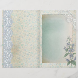 Página Diário Floral Azul Shabby