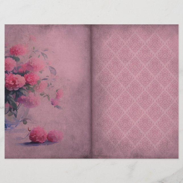 Página Diário Floral Rosa Escuro (Frente)