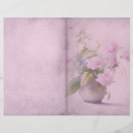 Página Diário Floral Rosa Vintage