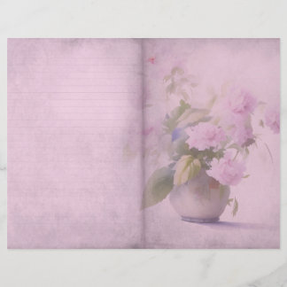 Página Diário Floral Rosa Vintage