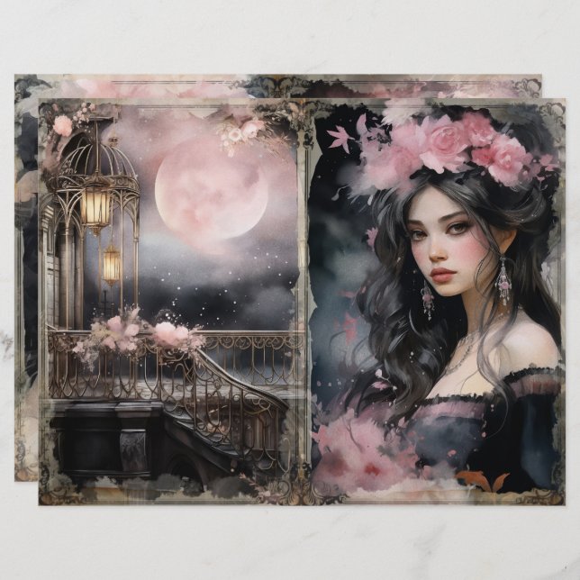 Página Diário Mística Vitoriana Rosa (Frente/Verso)