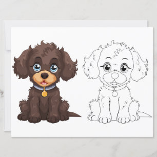 Página para colorir cachorro fofo