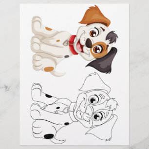 Página para colorir cachorro fofo