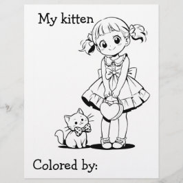 Página para Colorir Crianças | Anime meu gatinho