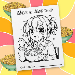 Página para Colorir Crianças Macarrão com Queijo