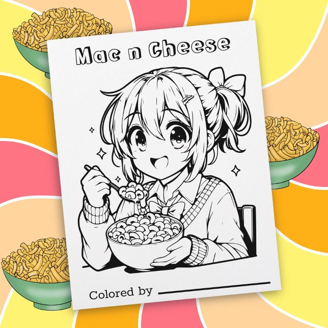 Página para Colorir Crianças | Macarrão com Queijo (Criador carregado)