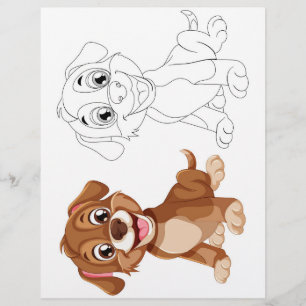 Página para colorir de cachorro fofo