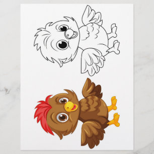 Página para colorir de doodle de frango