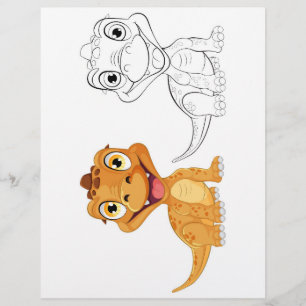 Página para colorir de dragão fofo