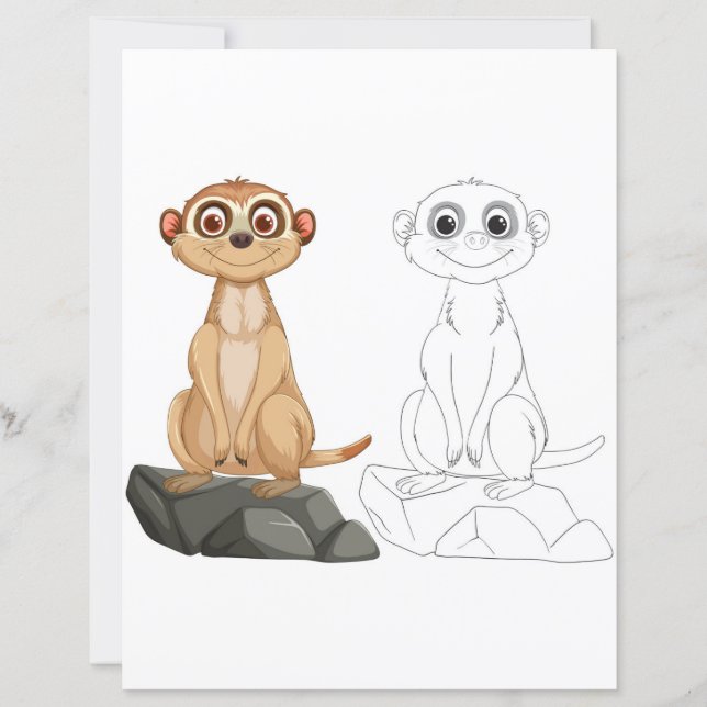 Página para colorir de esquilo de desenho animado  (Frente)