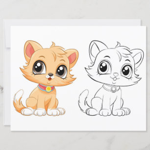 Página para colorir de gato fofo
