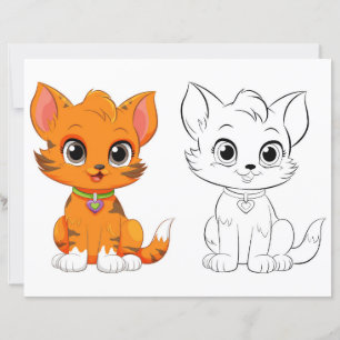 Página para colorir de gato fofo