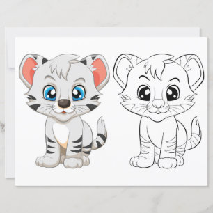 Página para colorir de tigre fofo