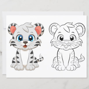 Página para colorir de tigre fofo