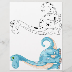 Página para colorir dinossauro fofo