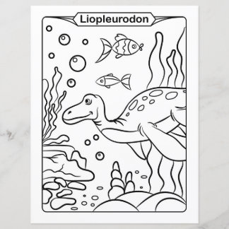 Página para Colorir Dinossauro - Liopleurodon