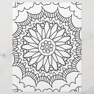 Página para Colorir Mandala de Girassol