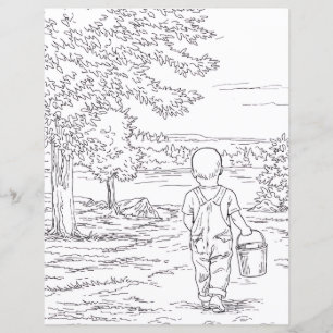 Página para Colorir - Menino Fazendo Xixi