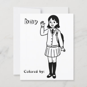 Página para Colorir para Crianças Garota de Esco