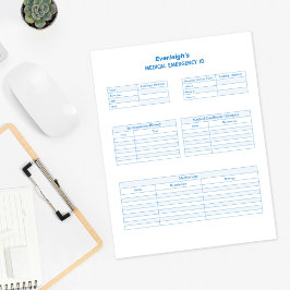 Página Planejador Personalizado de ID de Emergênci