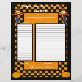 Página Receita do Espantalho do Halloween