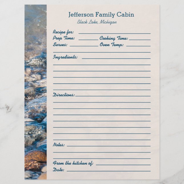 Página Receita Personalizada da Casa do Lago (Frente)