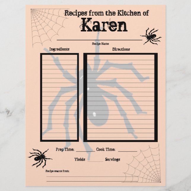 Página Receita Personalizada do Halloween (Frente)