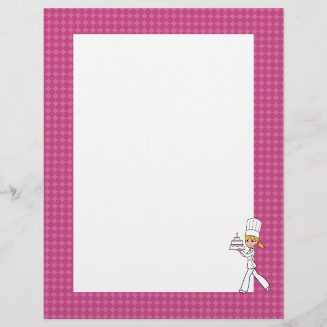 Página Receita Sem Linhas da Arte do Chef de Baker (Frente)