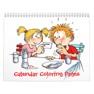 Páginas De Coloração De Calendário Personalizadas 
