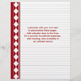 páginas de diamante vermelho, personalize com seu