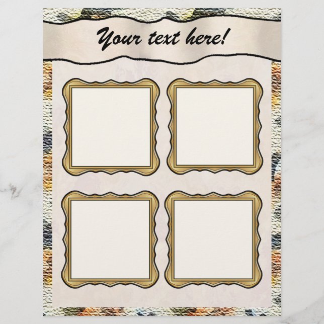 Páginas de Layout do Scrapbook - Burlap (Frente)