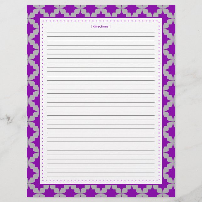 Páginas de Receita Adicional da Estrela Retro Roxa (Frente)