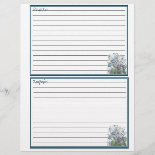 Páginas de Receita de design Floral para Binder de (Frente)