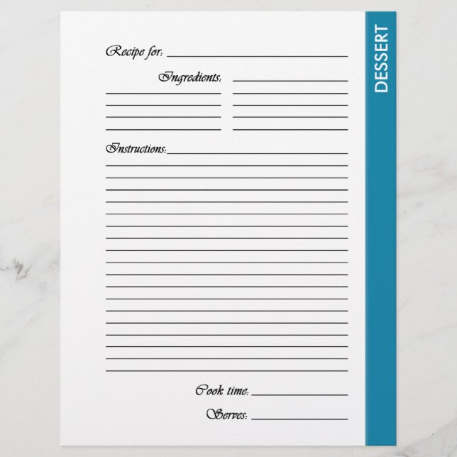 Páginas de Receita do DESSERT 2 Lado Azul (Frente)