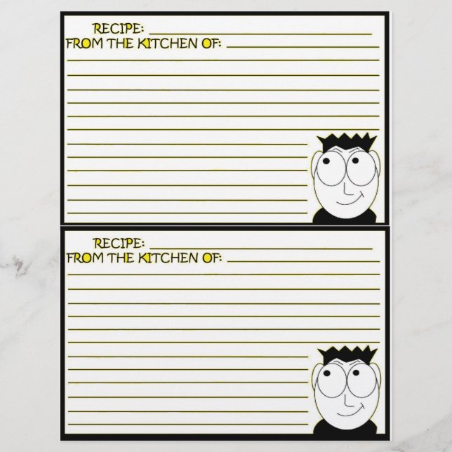 Páginas de Receita para Binder de Receita (Frente)